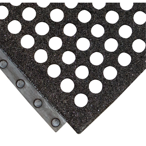 24/Seven&reg; Locksafe&reg; Anti-Fatigue Mat, Honeycomb, 3' x 3' x 5/8", Black, Natural Rubber Industrial Sales