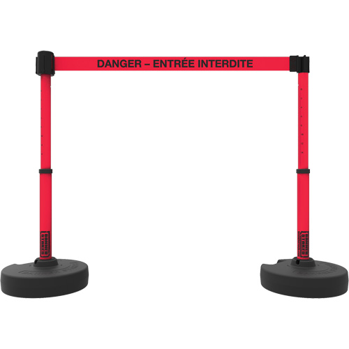 Plus Barrier Post Set, Plastic, 42" H, Red Tape, 15' Tape Length Industrial Sales