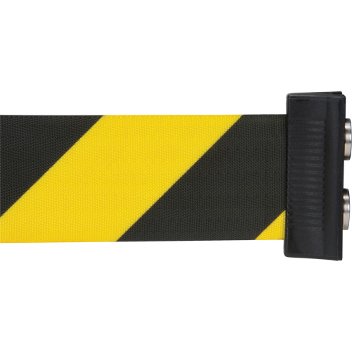Cassette de ruban magn&eacute;tique pour barri&egrave;re de contr&ocirc;le des foules personnalis&eacute;e, 7', Ruban Noir et jaune Industrial Sales