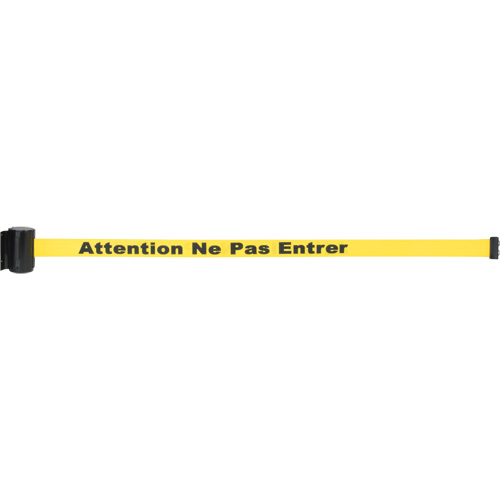 Wall Mount Barrier with Magnetic Tape, Steel, Screw Mount, 7', Yellow Tape Industrial Sales