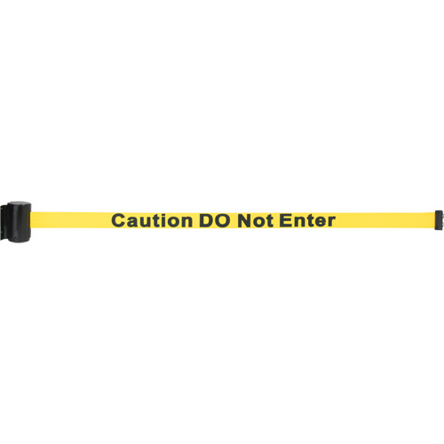 Barri&egrave;re &agrave; fixation murale avec ruban magn&eacute;tique, Acier, Fixation par vis, 7', Ruban Jaune Industrial Sales