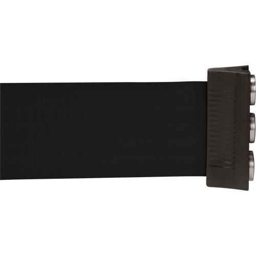 Wall Mount Barrier with Magnetic Tape, Steel, Screw Mount, 12', Black Tape Industrial Sales