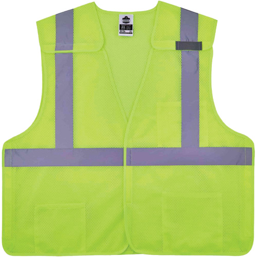 GloWear 8217BA Breakaway Mesh Safety Vest, High Visibility Lime-Yellow, Medium/Small, Polyester Industrial Sales