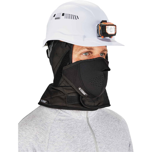 N-Ferno&reg; 3-Layer Winter Hard Hat Liner with Mouthpiece, Fleece Lining, One Size, Black Industrial Sales