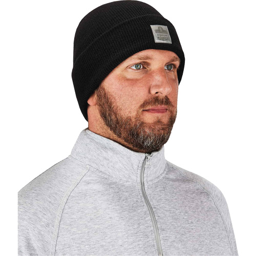 N-Ferno&reg; Rib Knit Beanie Hat, One Size, Black Industrial Sales