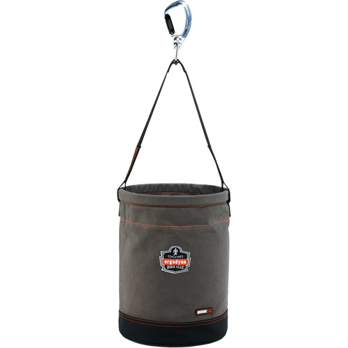 Arsenal&reg; 5940 Swiveling Carabiner Hoist Bucket, Canvas, 12.5" Dia. x 17" H, 150 lbs. Load Rating Industrial Sales