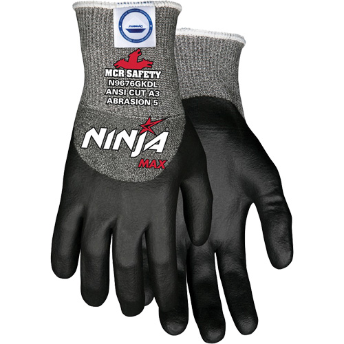 Gants r&eacute;sistant aux coupures Max Ninja, Taille Moyen, Calibre 10, Rev&ecirc;tement Bipolym&egrave;re, Enveloppe en Dyneema, ASTM ANSI niveau A3 Industrial Sales