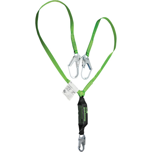 Miller&reg; HP Shock-Absorbing Lanyard, 6', Locking Rebar Hook Center, Locking Snap Hook Leg Ends, Polyester Industrial Sales