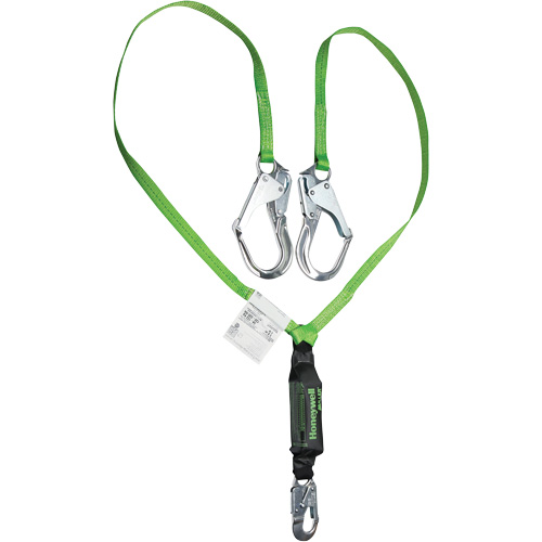 Miller&reg; HP Shock-Absorbing Lanyard, 6', Locking Rebar Hook Center, Locking Snap Hook Leg Ends, Polyester Industrial Sales