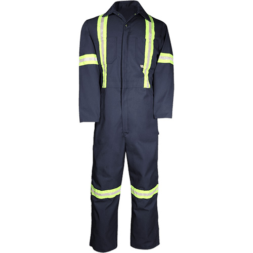 Deluxe Work Coveralls, 50, Navy Blue Industrial Sales