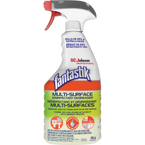 D&eacute;sinfectant et d&eacute;graissant multisurface professionnel Fantastik, 946 ml, Bouteille &agrave; g&acirc;chette Industrial Sales