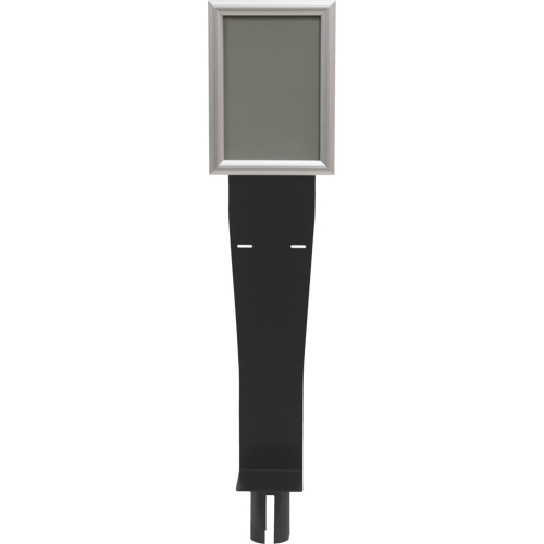Porte-distributeur/enseigne pour poteaux de barri&egrave;re pour le contr&ocirc;le des foules, Noir Industrial Sales