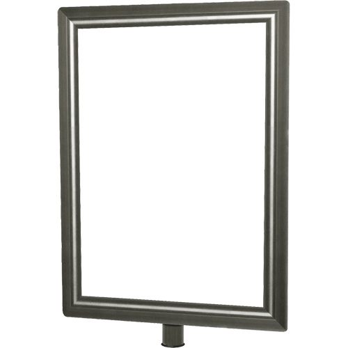 Porte-enseigne vertical robuste pour montant classique, Chrome satin&eacute; Industrial Sales