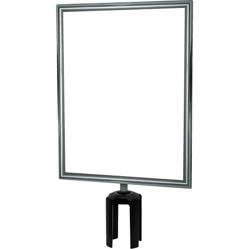 Porte-enseigne vertical robuste avec adaptateur pour poteaux Tensabarrier, Chrome poli Industrial Sales