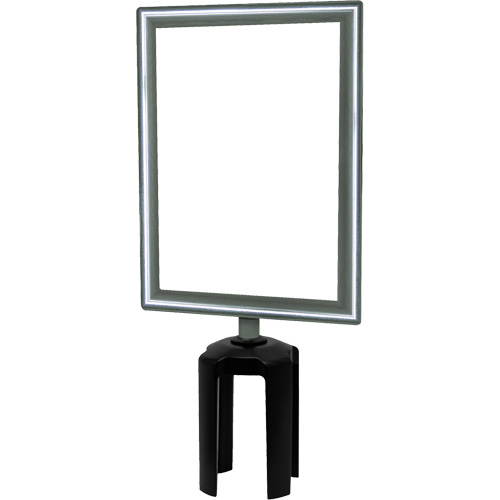 Porte-enseigne vertical robuste avec adaptateur pour poteaux Tensabarrier, Chrome poli Industrial Sales