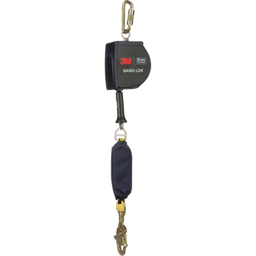 Cordage de s&eacute;curit&eacute; autor&eacute;tractable allong&eacute; Nano-Lok, 15', Acier galvanis&eacute;, Pivotant Industrial Sales