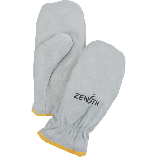 Mitaines dhiver en grain fendu doubl&eacute;es de boa, Taille Taille unique, Mitaine Industrial Sales