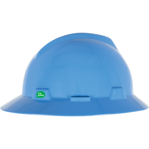 Casque de s&eacute;curit&eacute; &agrave; bord complet V-Gard GREEN avec fentes, R&eacute;pond aux normes CSA type 1, Suspension Rochet Industrial Sales