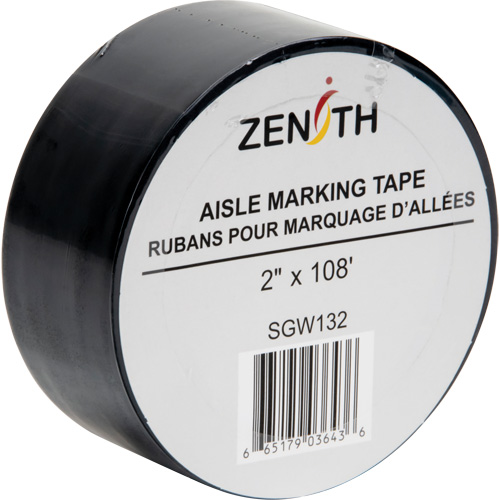Ruban pour marquage d'all&eacute;es, 2" x 108', PVC, Noir Industrial Sales