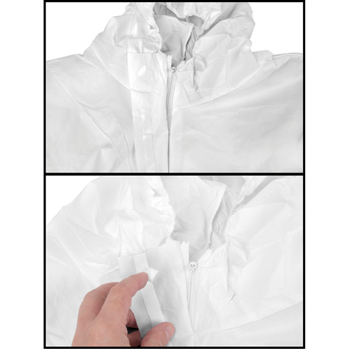 Combinaisons &agrave; capuchon de premi&egrave;re qualit&eacute;, Petit, Blanc, Microporeux Industrial Sales