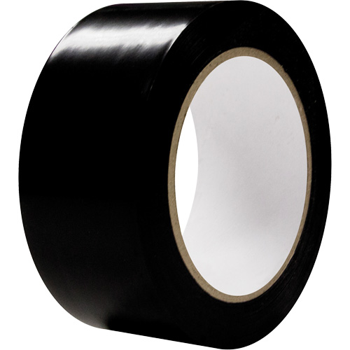 Aisle Marking Tape, 2" x 108', PVC, Black Industrial Sales