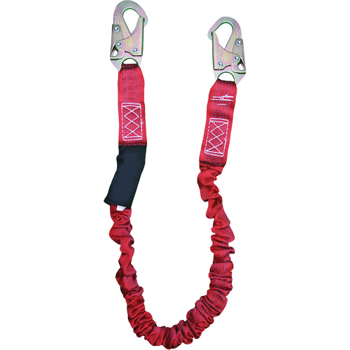 ShockSorb Internal Shock Lanyard, 6', Snap Hook Center, Snap Hook Leg Ends, Polyester Industrial Sales