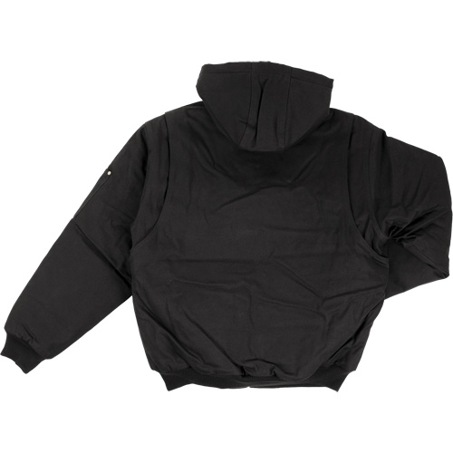 Blouson d'aviateur en toile lourde avec capuchon, Hommes, Petit, Noir Industrial Sales