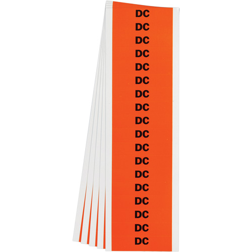 &eacute;tiquette de tension pour conduit  DC , 1/2" x 2-1/4", &eacute;toffe/Vinyle, Anglais Industrial Sales