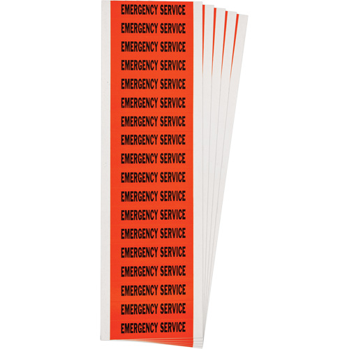 &eacute;tiquette de tension pour conduit  Emergency Service , 1/2" x 2-1/4", &eacute;toffe/Vinyle, Anglais Industrial Sales