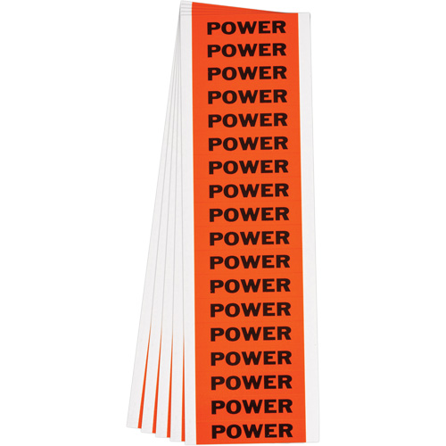 &eacute;tiquette de tension pour conduit  Power , 1/2" x 2-1/4", &eacute;toffe/Vinyle, Anglais Industrial Sales
