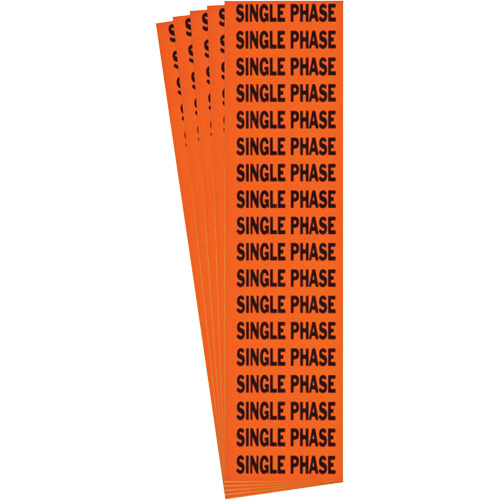 &eacute;tiquette de tension pour conduit  Single Phase , 1/2" x 2-1/4", &eacute;toffe/Vinyle, Anglais Industrial Sales