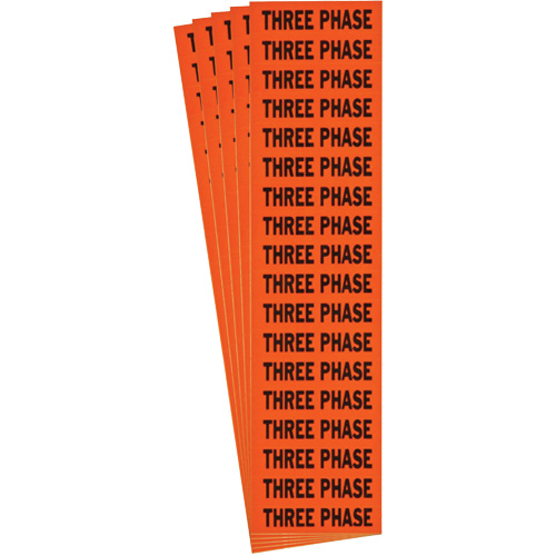 &eacute;tiquette de tension pour conduit  Three Phase , 1/2" x 2-1/4", &eacute;toffe/Vinyle, Anglais Industrial Sales