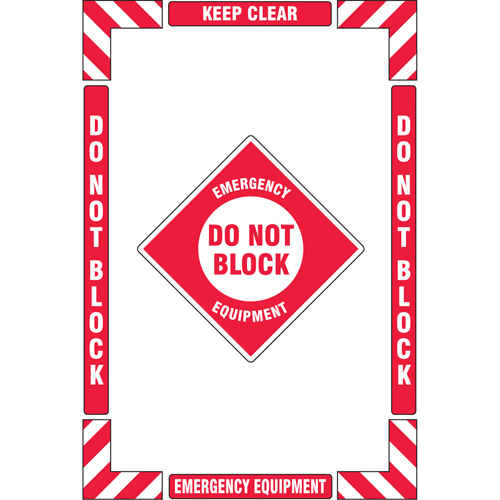 "Emergency Equipment" Floor Marking Kit, Adhesive, English with Pictogram Industrial Sales