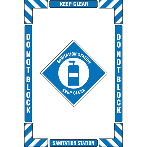 "Sanitation Station" Floor Marking Kit, Adhesive, English with Pictogram Industrial Sales