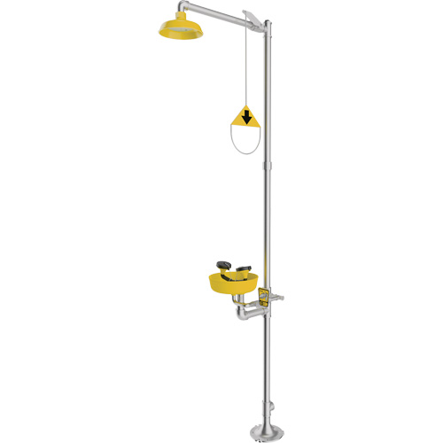 Douche durgence et douche oculaire combin&eacute;es, Socle Industrial Sales