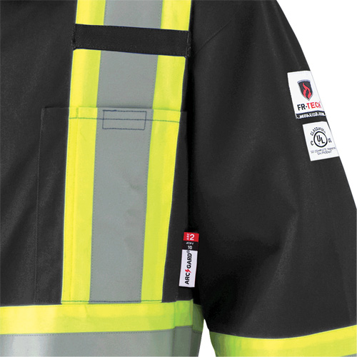 7702BK FR-Tech&reg; 88/12 FR Arc Rated Coveralls, Size 36, Black, 9.7 cal/cm² Industrial Sales
