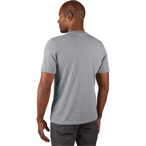Hybrid Work Tee Shirt, Men's, Small, Grey Industrial Sales