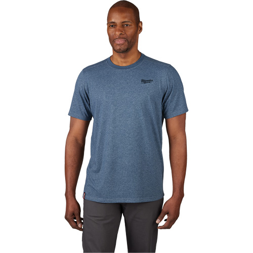 Hybrid Work Tee Shirt, Men's, Small, Blue Industrial Sales