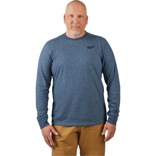 Hybrid Work Tee Shirt, Men's, Small, Blue Industrial Sales
