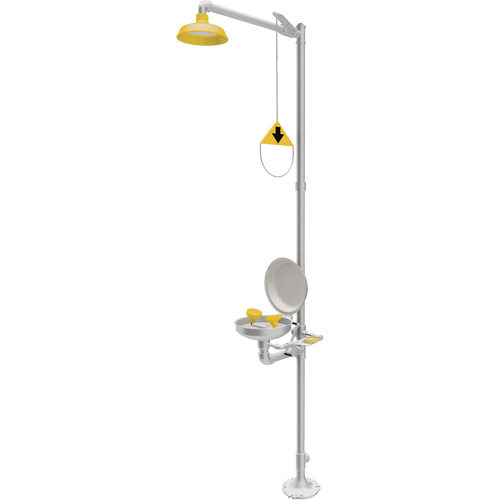 Douche durgence et douche oculaire combin&eacute;es, Socle Industrial Sales