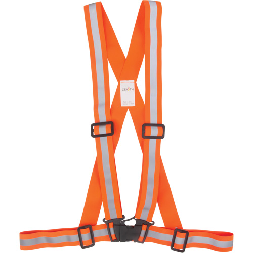 Harnais pour la circulation, Orange haute visibilit&eacute;, Couleur r&eacute;fl&eacute;chissante Argent, Moyen Industrial Sales