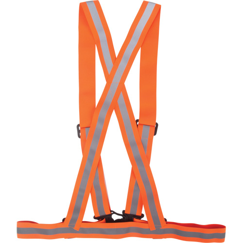 Harnais pour la circulation, Orange haute visibilit&eacute;, Couleur r&eacute;fl&eacute;chissante Argent, Moyen Industrial Sales