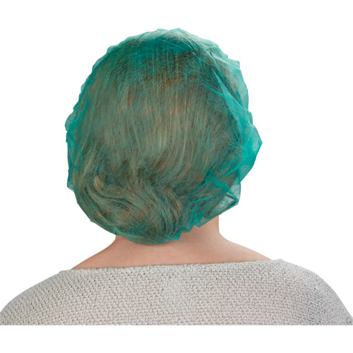 Bouffant Caps, Polypropylene, 21", Green Industrial Sales