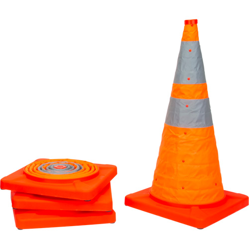 C&ocirc;ne de signalisation repliable, 28" h, Orange Industrial Sales