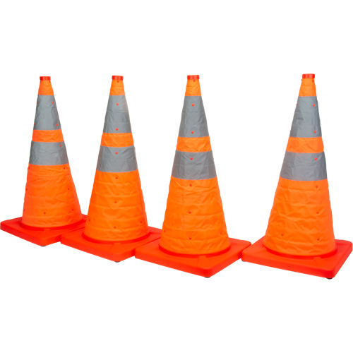 C&ocirc;ne de signalisation repliable, 28" h, Orange Industrial Sales