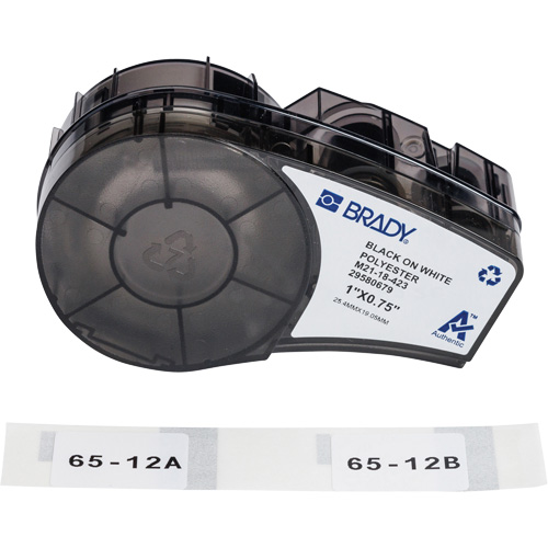 &eacute;tiquettes polyvalentes avec ruban pour environnements hostiles, Noir Industrial Sales