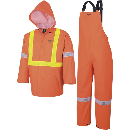R85 Ensemble imperm&eacute;able de s&eacute;curit&eacute; 3 pi&egrave;ces ignifuge Element FR, Petit, Orange haute visibilit&eacute; Industrial Sales