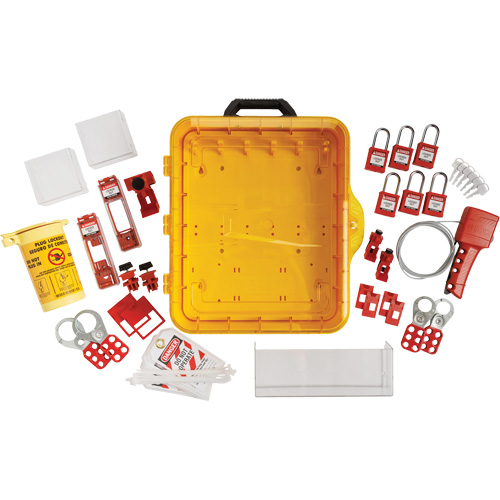 Station de cadenassage &eacute;lectrique avec cadenas de s&eacute;curit&eacute; en nylon &agrave; cl&eacute; identique, Cadenas Plastique, Capacit&eacute; de 55, Cadenas Compris Industrial Sales