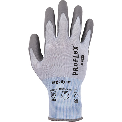 ProFlex 7025 Cut-Resistant Gloves, Size Small, 18 Gauge, Polyurethane Coated, Nylon/HPPE/Spandex Shell, ASTM ANSI Level A2/EN 388 Level B Industrial Sales