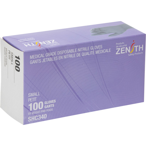 Gants jetables de calibre m&eacute;dical, Petit, Nitrile, 6 mils, Sans poudre, Noir, Classe 2 Industrial Sales